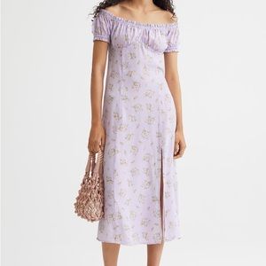Floral puff sleeve dress lilac